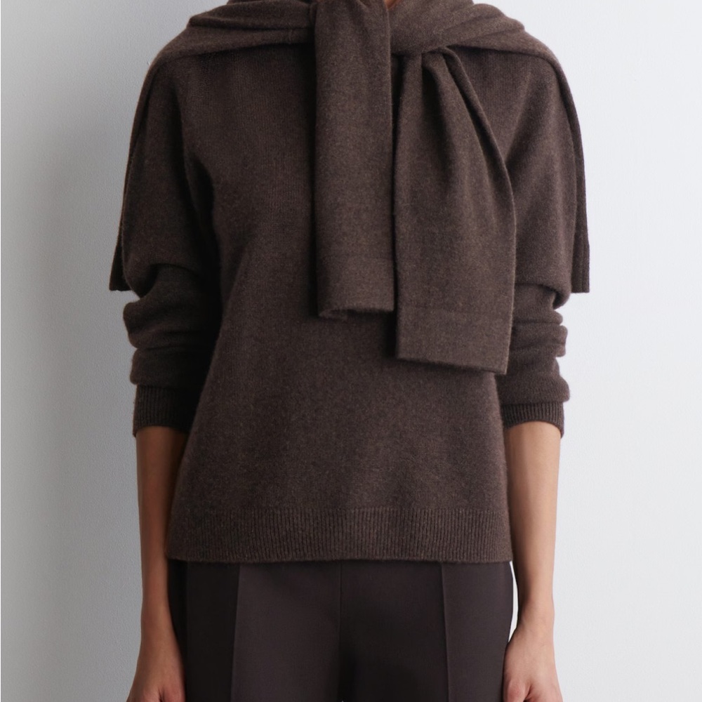 COS NWOT Chocolate Brown 100% Cashmere Crewneck Sweater - Medium